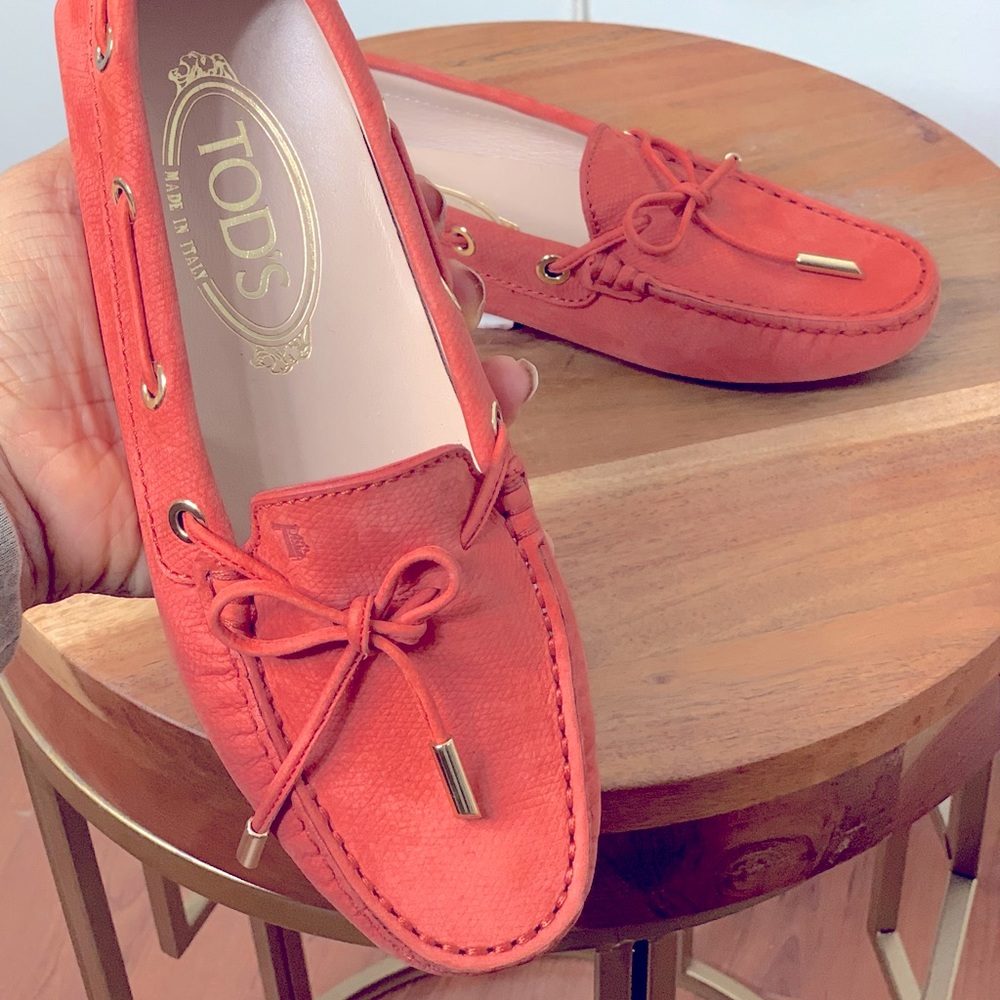 Tod’s Gommino Suede Loafers red Size 34 - Picture 6 of 11